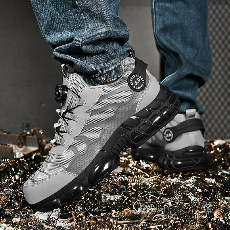 Chaussures de travail spéciales pour hommes, anti-écrasement et anti-perforation, résistantes à l'usure, antidérapantes, légères, respirantes, embout en acier, sécurité au travail_voghion.com