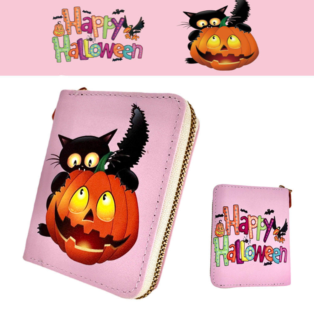 2023 nueva cartera de Halloween cráneo impreso multi-Tarjeta titular divertido Halloween monedero embrague