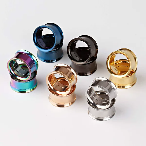 Amazon Wish New Product Stainless Steel Internal Thread Double Flared Ear Expanders Earrings Body Piercing Jewelry