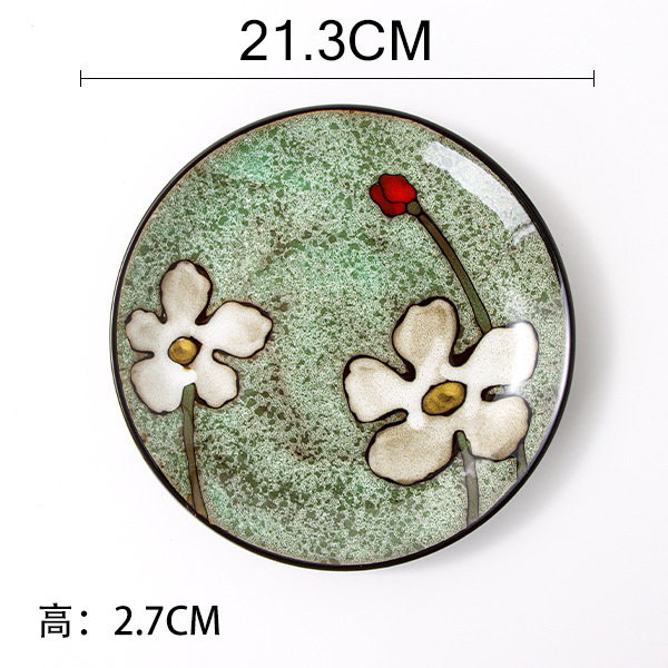 欧式陶瓷餐盘釉下彩手绘盘子家用菜盘沙拉盘创意水果盘牛排盘平盘|undefined