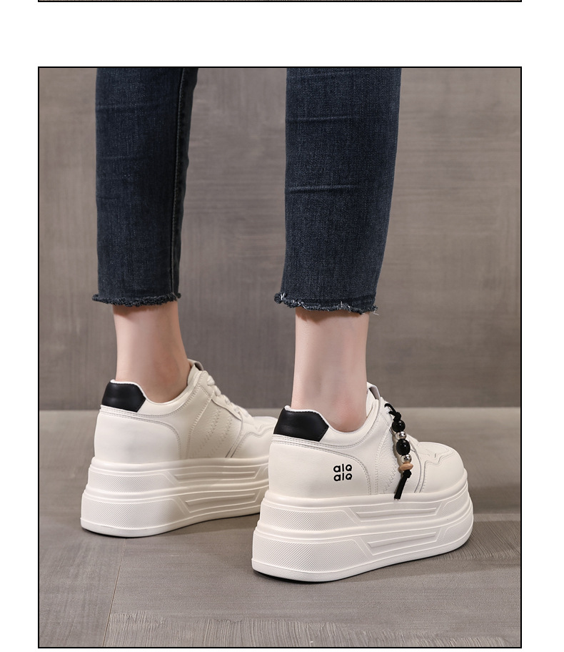 Giày sneaker nữ đế dày trắng siêu nhẹ tăng chiều cao HY9856 — đen chi tiết 13