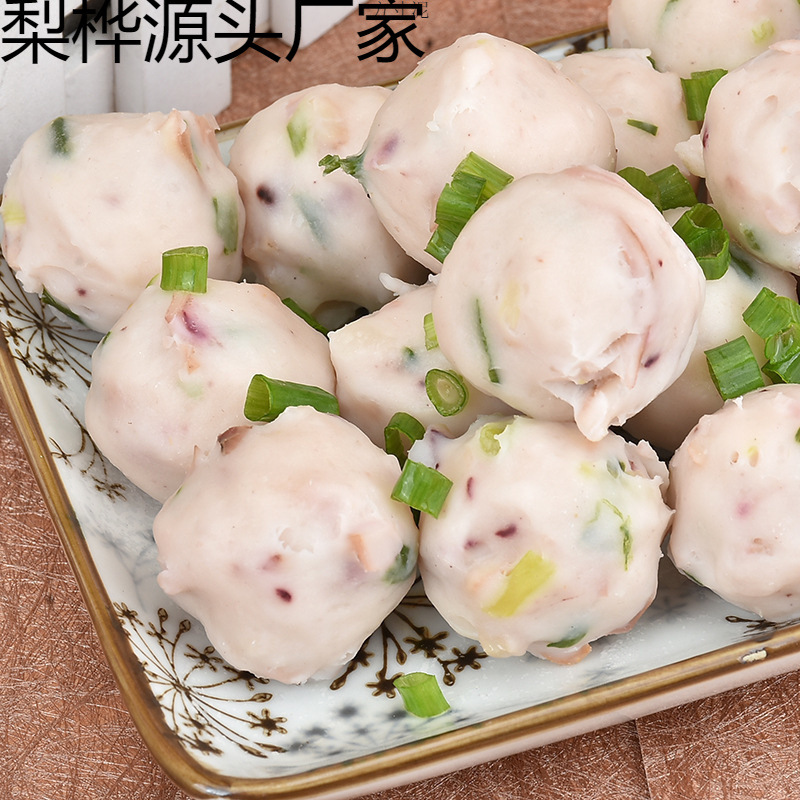现做现卖章鱼丸八爪鱼丸冷冻鱿鱼须火锅烧烤食材手工鱼丸批发工厂