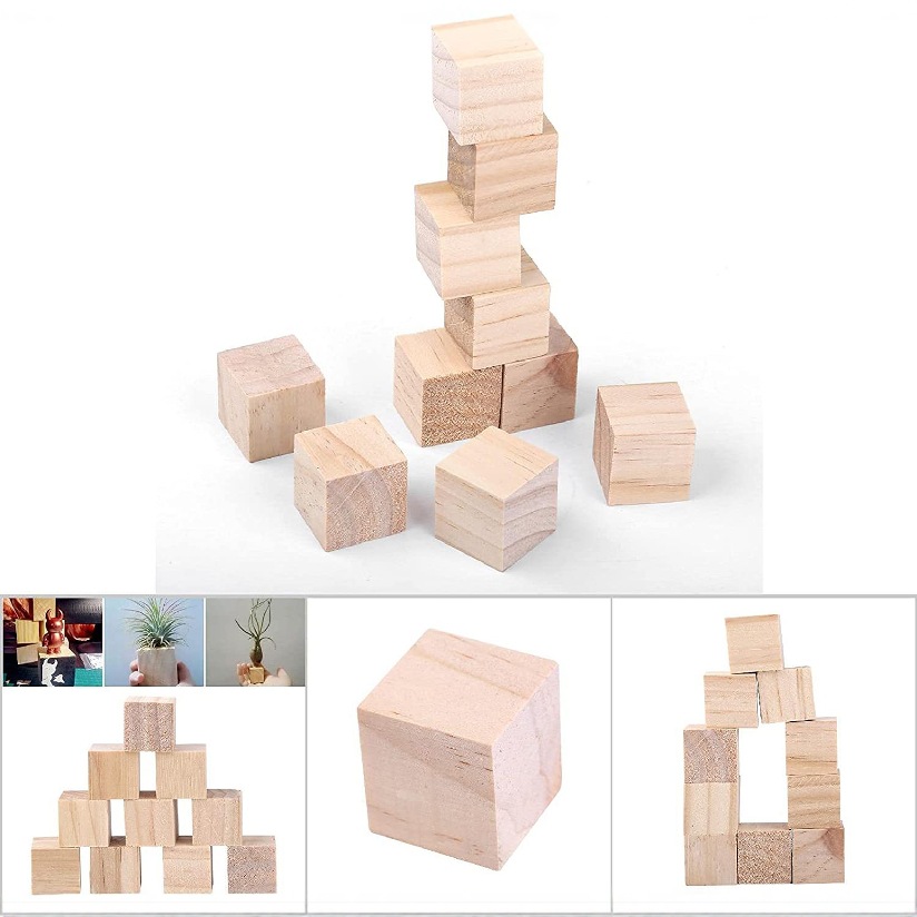 in stock New Zealand Pine Block Diy Model Puzzle Square Small Wood Block Model Material Children's Toys