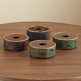 漆器圆形温茶炉加热蜡烛底座家用茶台茶壶公杯暖茶器功夫茶具配件