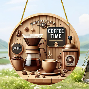 Cross-Border Popular Art Coffee Set 2D Flat Acrylic Disc Cafe Atmosphere Decoration Photo Props