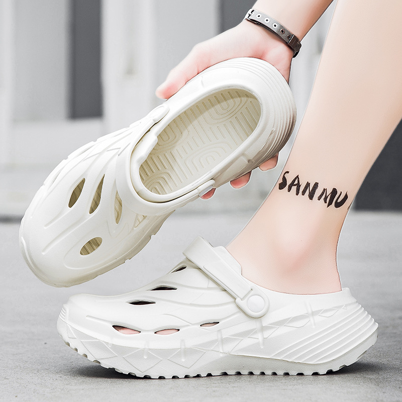 Zapatos transfronterizos de gran tamaño con 46 agujeros, zapatos de jardín ligeros con amortiguación de verano, zapatos a la deriva para hombres, zapatos de playa con sensación de mierda de Baotou