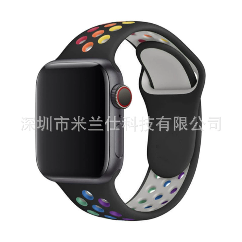 Двухцветный силиконовый браслет Nike S9 подходит для Apple iWatch6789se спортивный Ultra2