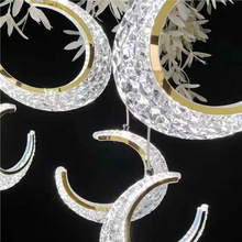 新款婚庆e月亮灯饰酒店装饰吊灯具创意个性月牙星星装饰吊灯串