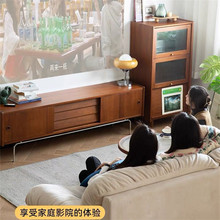 古典中式实木电视柜家用小户型客厅多功能收纳柜工作室收纳视听柜