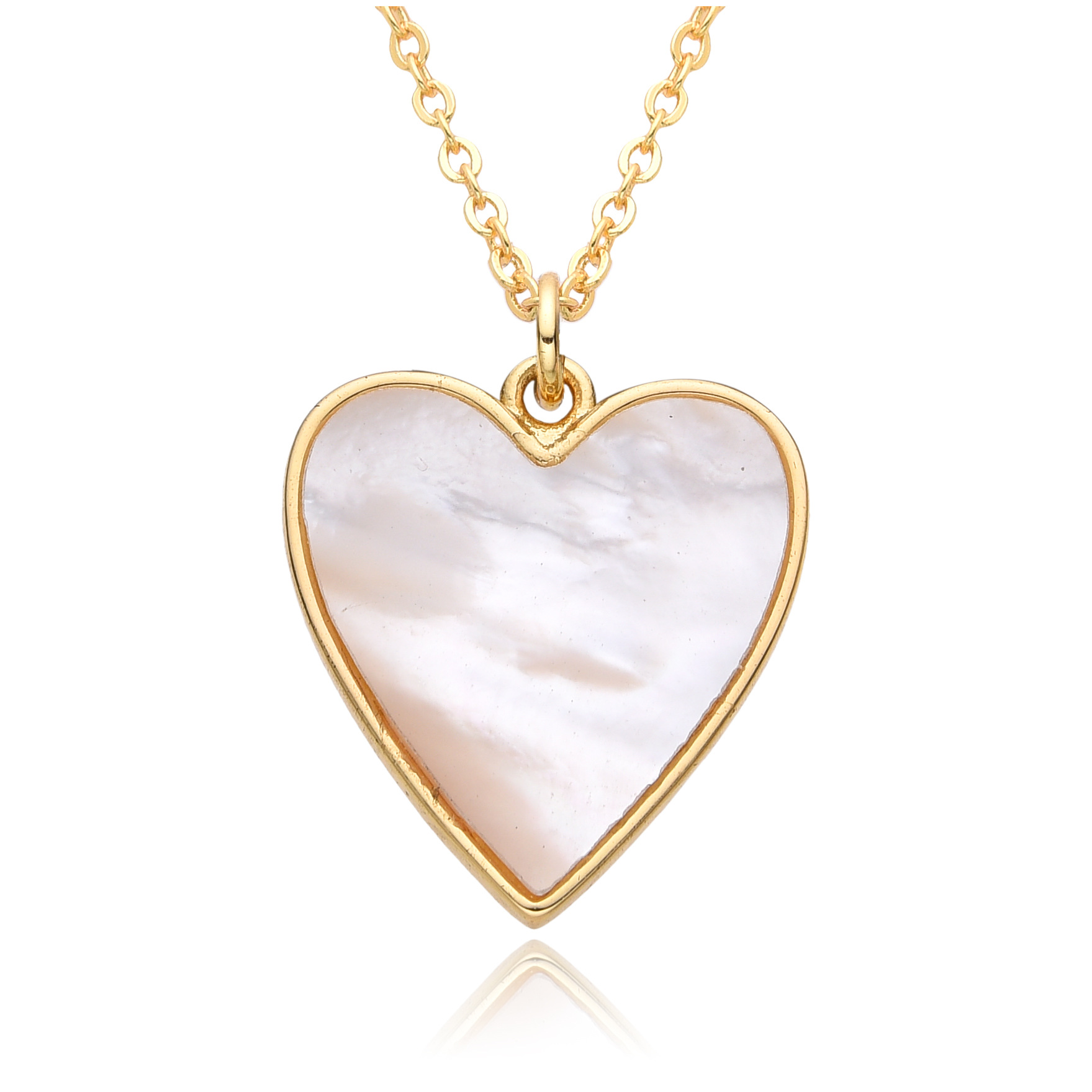 Zircon Inlay Material Copper Inlay Heart Shape Zircon Pendant Necklace