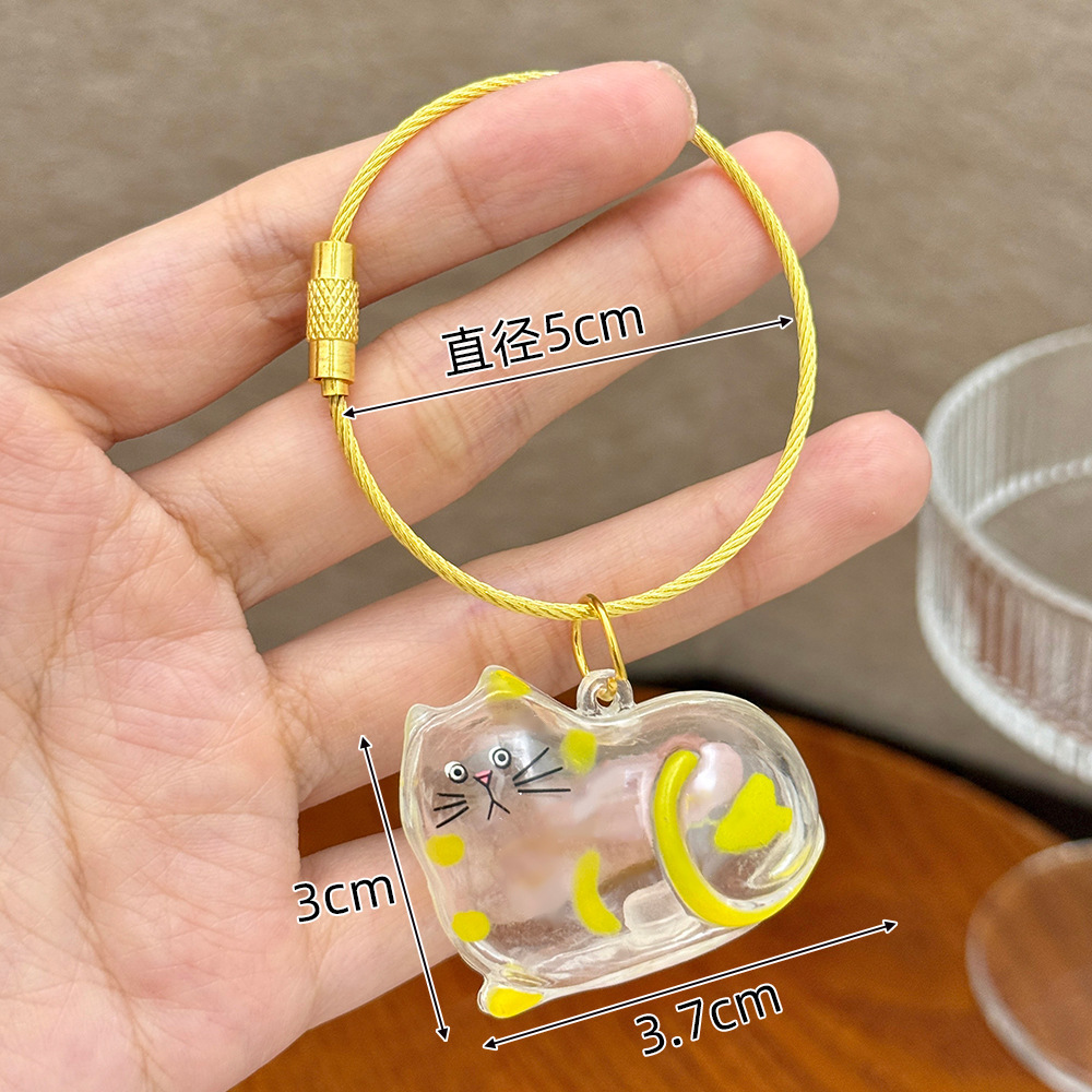 Cartoon Pet Storage Keychain Lovely Transparent Pet Memoria Keychain Pet Listing Keychain