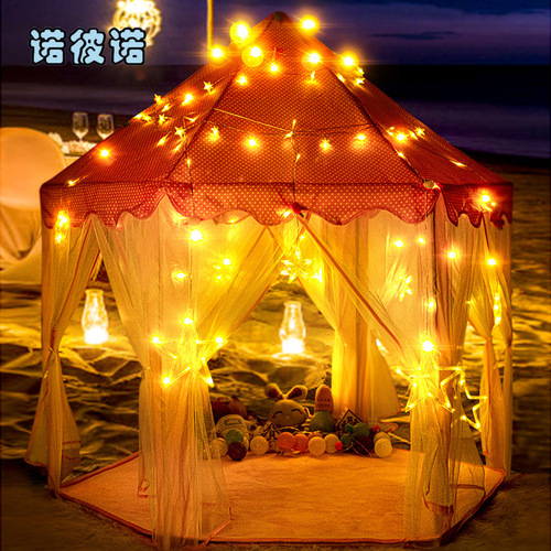 Manufacturer direct sales one-time shipment mosquito-proof indoor game house for children, hexagonal princess castle wholesale tent