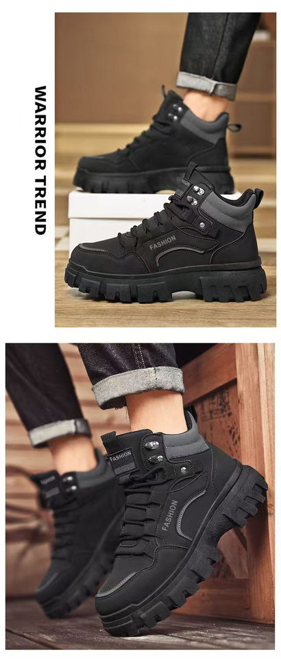 Giày bốt Martin nam cổ cao đế dày chống trượt, giày bảo hộ ngoài trời bền bỉ — KA02 màu kaki, KA02 màu xám, KA02 màu đen chi tiết 10
