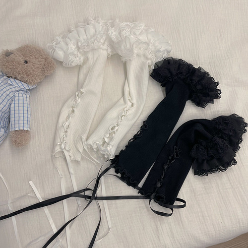 Millennium y2k hot girl ballet strap lace lolita girl anime sun protection hand sleeves jk gloves