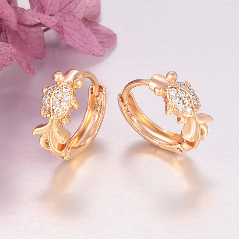Arracadas de Pez Dorado de Aleación para Mujer image 3