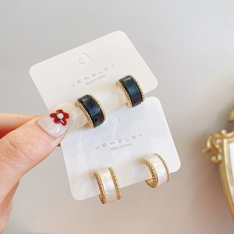 韩国新款几何C形简约小巧气质款耳钉ins冷淡风高级感复古耳饰女潮