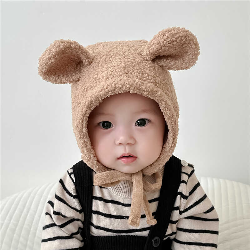 Sombreros para bebés, gorras de peluche de invierno, gorras de protector de orejas de peluche, niños y niñas, bebés, osos, orejas, gorras para bebés
