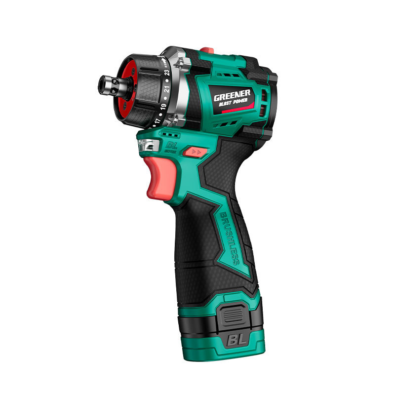 Lvlin pequeño cañón de acero de cuatro usos taladro eléctrico de cuatro cabezales pistola de batería de litio sin escobillas para el hogar taladro de pared multifunción cambiador rápido