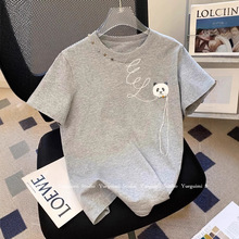 【官图 210克纯棉】特大码300斤订珠独特别致手工立体短袖t恤