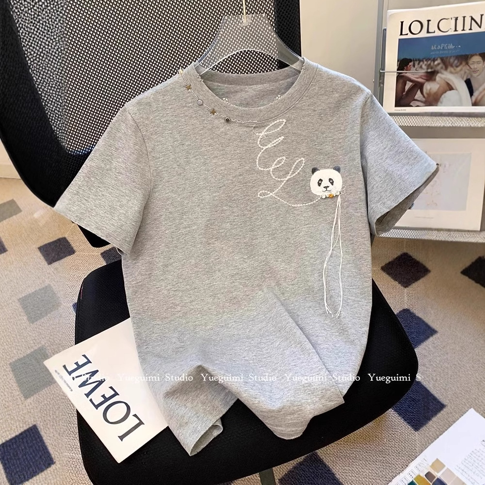 【官图 210克纯棉】特大码300斤订珠独特别致手工立体短袖t恤