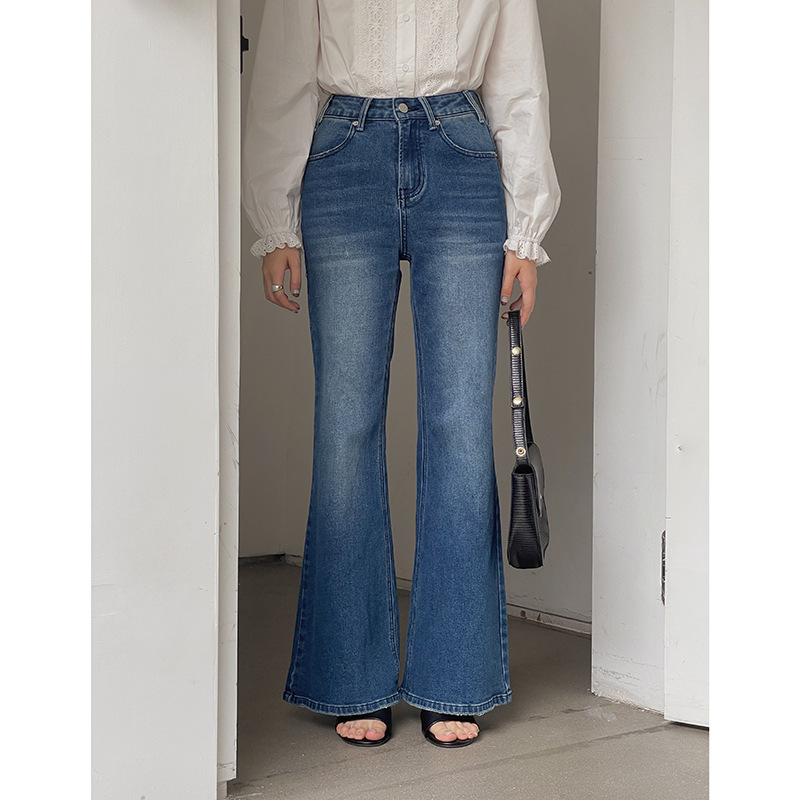 【90S Retro Flare】Goming High-Waisted Slightly Flared Jeans Guangzhou Shisanxing 2026 New Style Long Pants R155H