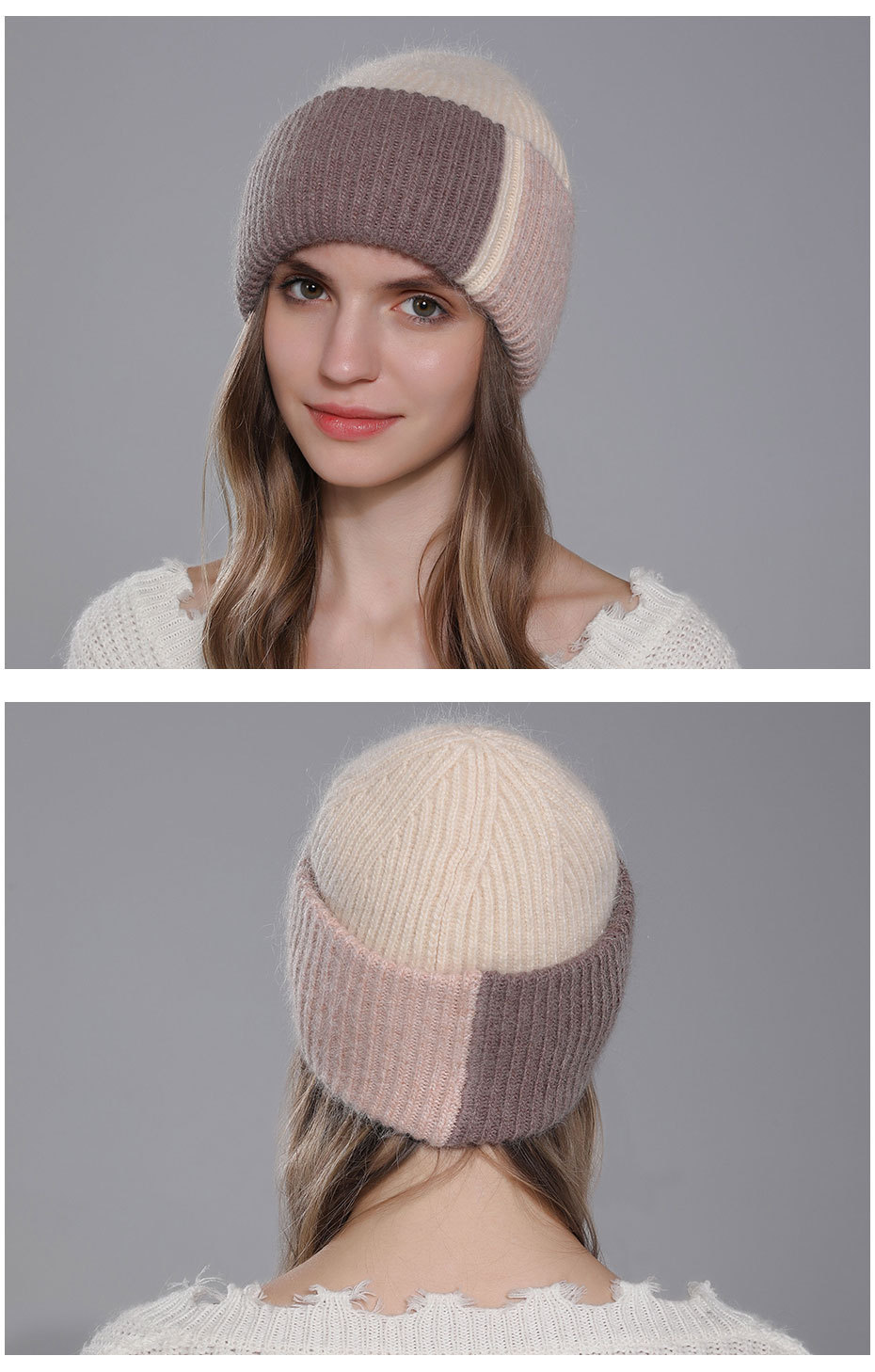 Women's Simple Style Color Block Flat Eaves Wool Cap display picture 2