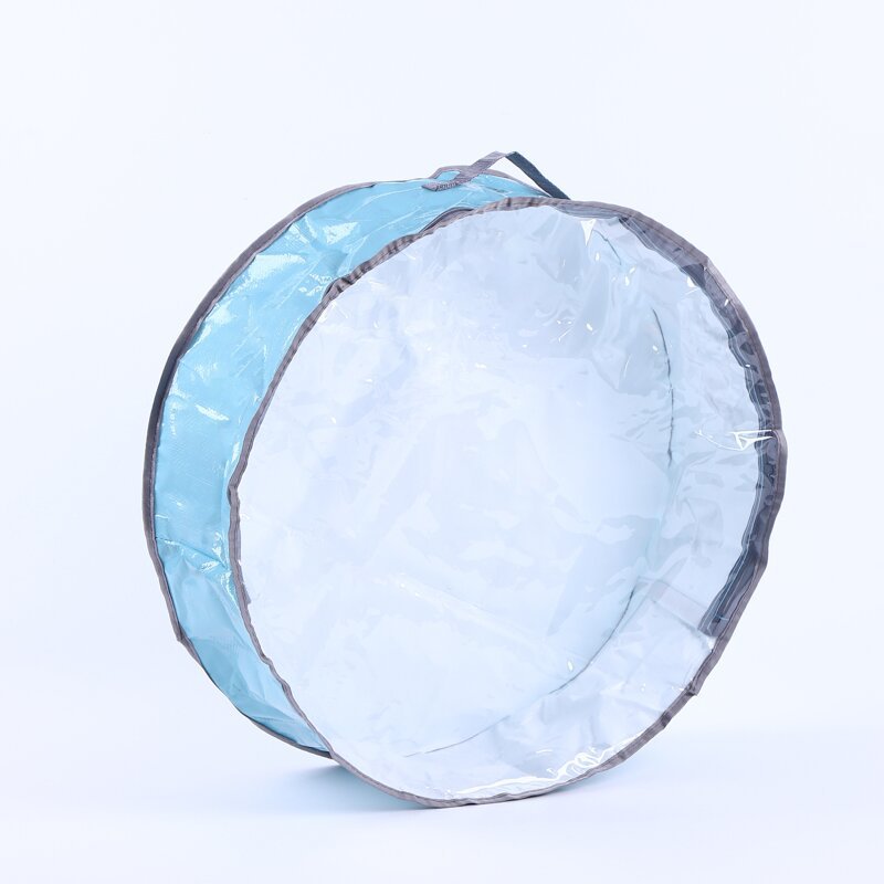 Bolsa de almacenamiento transparente de PVC para guirnaldas navideñas transfronterizas, decoración de árboles de Navidad, guirnalda redonda, bolsa colgante para regalo.