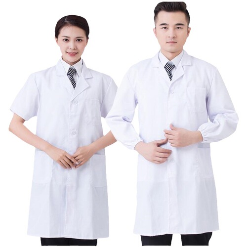 Workwear, white coat, doctor, pharmacy, beauty salon, food factory, uniform, lab coat, chef, long-sleeved white coat