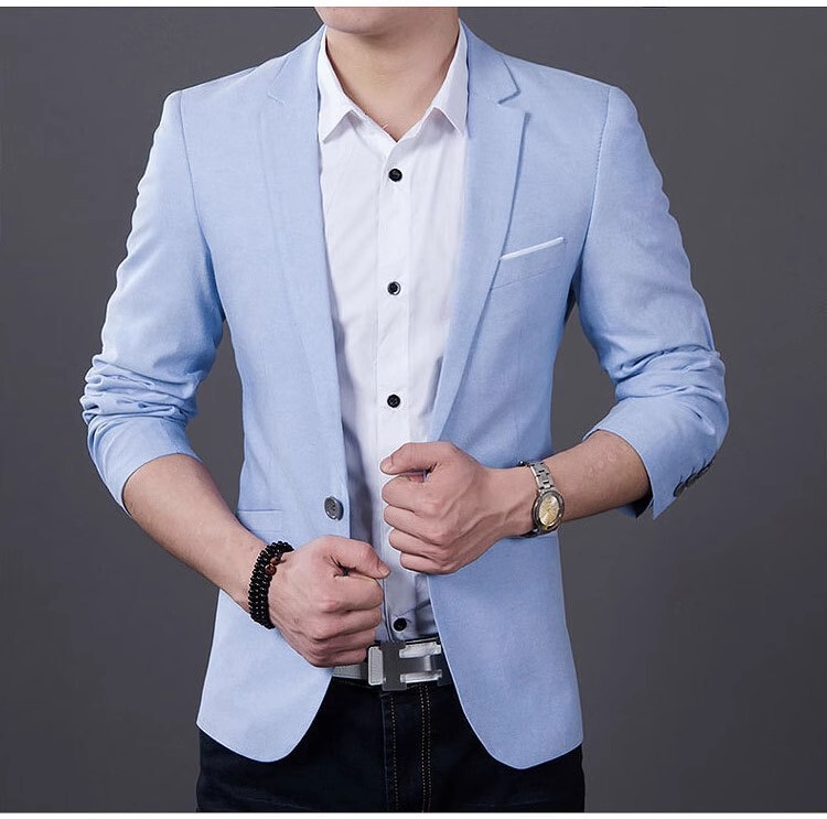 Business Casual Suit, Spring and Autumn Men's Korean Style Jacket, Versatile Small Suit, Single Jacket, Slimming, Fashionable and Slim Fit