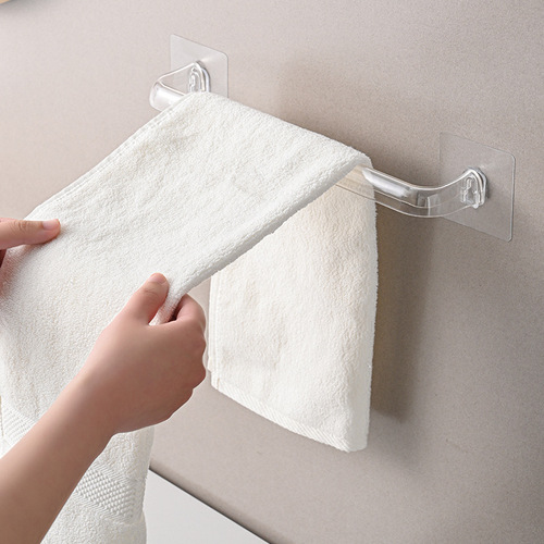 Bathroom Slippers Rack Wall-Mounted Punch-Free Towel Bar Bathroom Wall Toilet Bathroom Door Back Slippers Hanging Rack