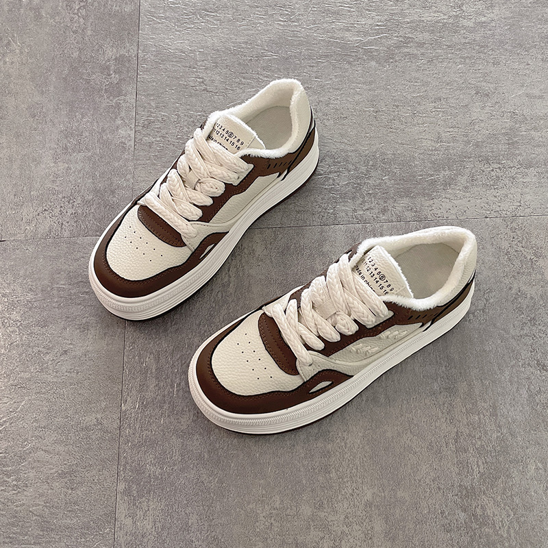 Samt Sneaker Mit Dicker Sohle Für Damen Herbst Winter Freizeitschuhe_voghion.com