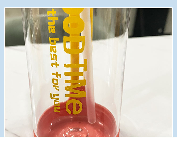 Korean high appearance level couple plastic cups 2021 summer fashionable and trendy color matching straw water cups for women, one-piece consignment pic 36