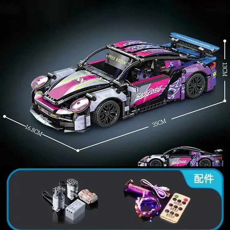 Compatible con Ledy Tiffany Blue High V12, modelo de coche deportivo Lamborghini, bloques de construcción de coches de carreras, juguetes para niños
