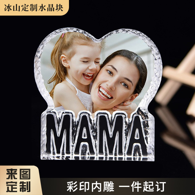 Cross-Border New Product Crystal Ornaments Creative Character Crystal Souvenirs Mom Teacher Holiday Gifts Decorative Crafts