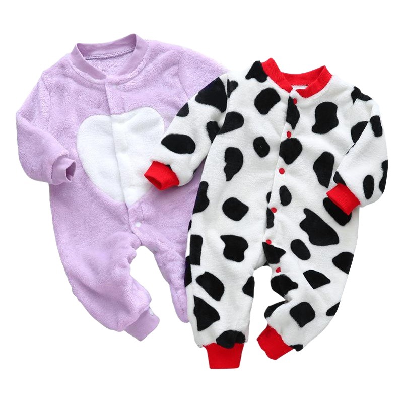 Bebé mono pijamas Primavera, Otoño e Invierno engrosado mameluco 0-1-2 años de edad masculino y femenino bebé mameluco recién nacido Ropa