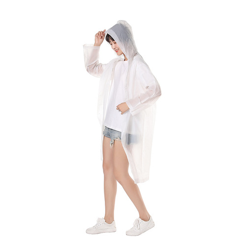 Eva Fashion Raincoat Wholesale, Unisex Long-Sleeve One-Piece Raincoat for Scenic Area Outdoor Rafting Cycling Travel Convenient Thick Raincoat