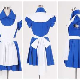 爱丽丝蓝色Cosplay礼服万圣节服装派对舞蹈秀欧美奇幻角色扮演