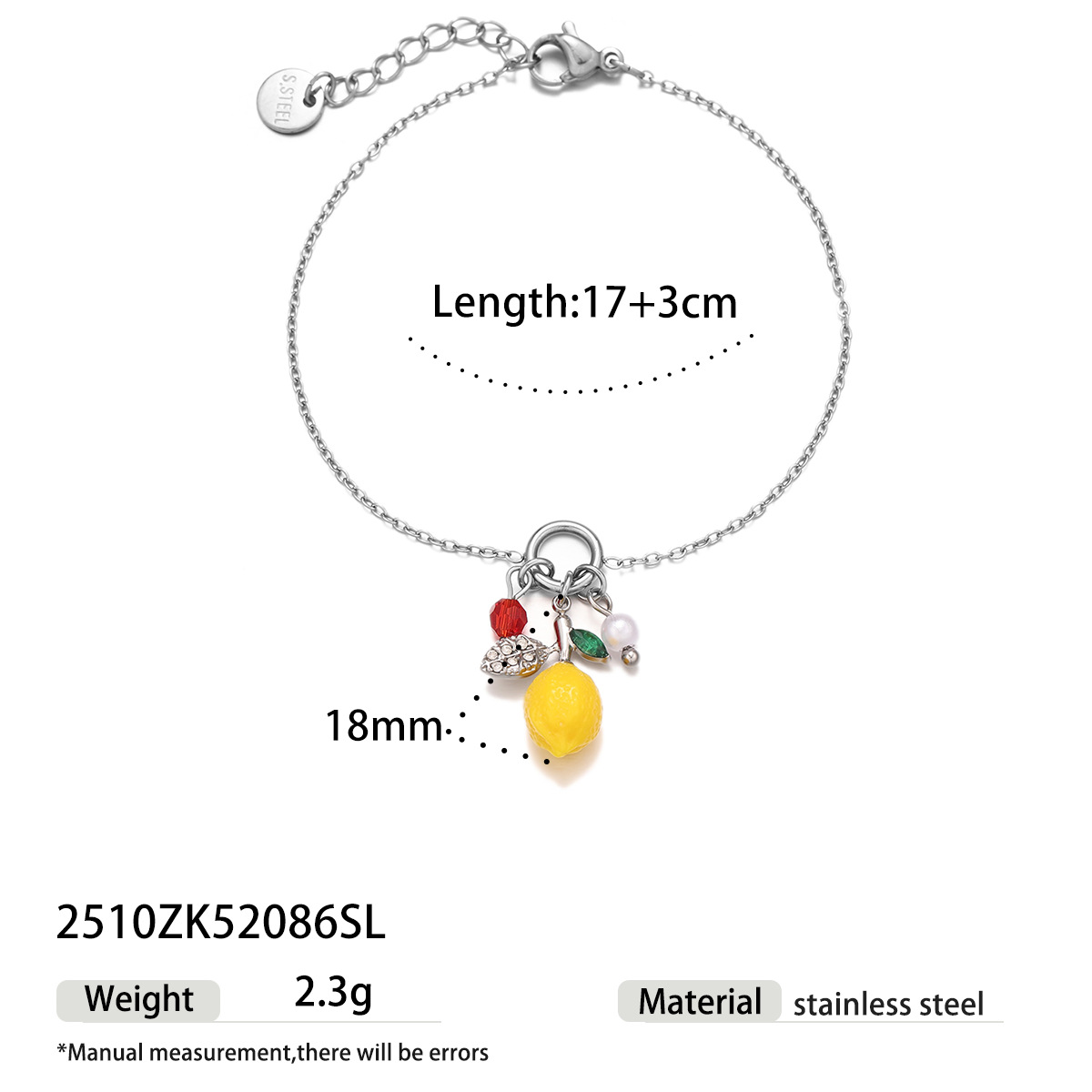 Collar de acero inoxidable TENA Europa y América lujo ligero nicho de diseño universal colgante de fruta limón para mujeres no se desvanece image 8