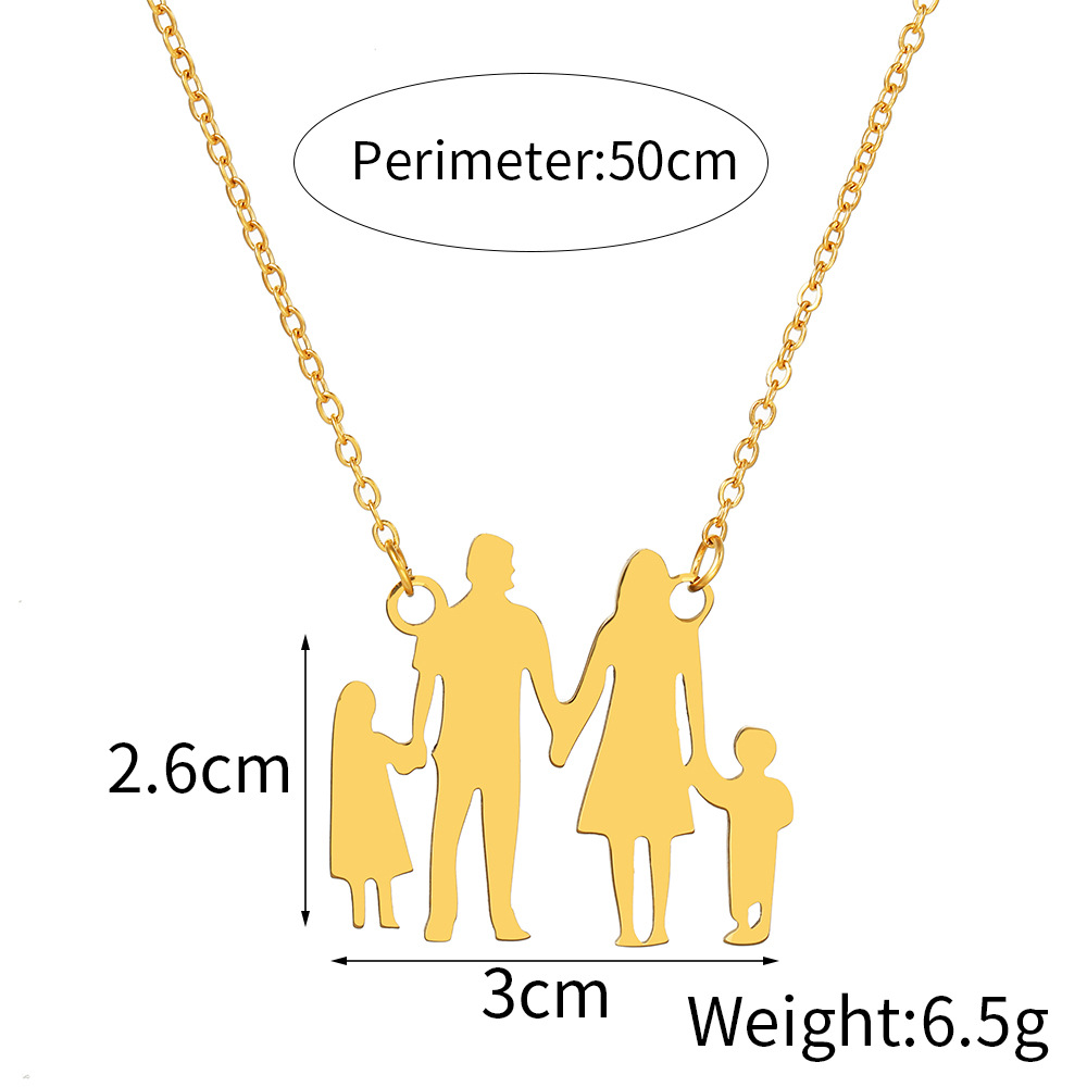 Retro Human Geometric Stainless Steel Pendant Necklace Plating Stainless Steel Necklaces
