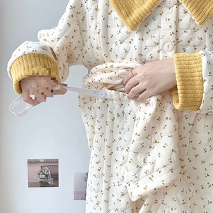 Autumn and Winter Air Cotton Moon Clothing Spring and Autumn Pure Cotton Postpartum Wear Nursing Pregnant Women Pajamas Maternal Home Clothing
