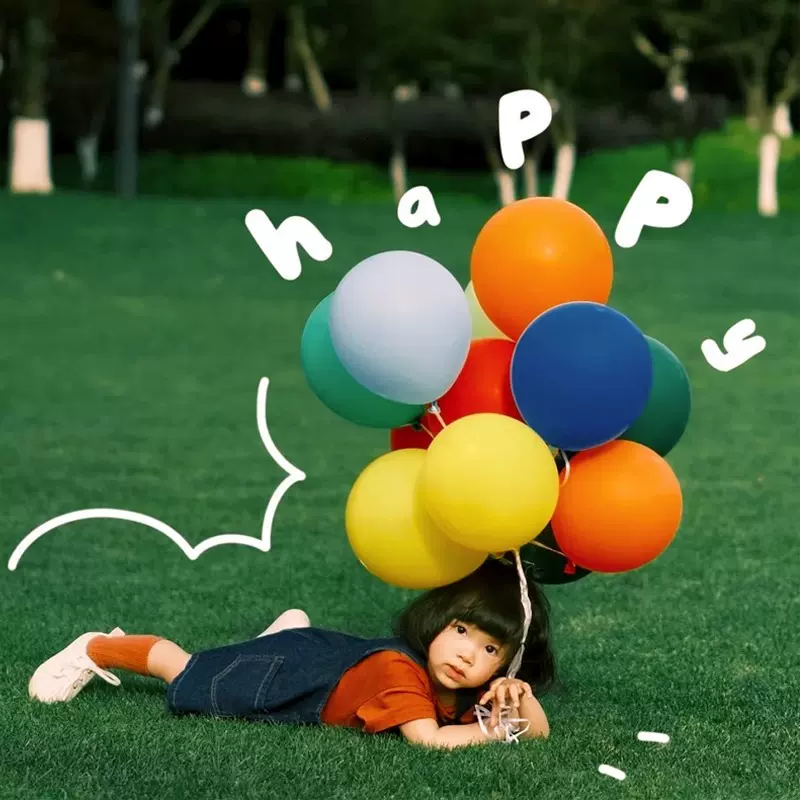 马卡龙气球生日场景氛围感装饰布置户外草地儿童汽球女孩拍照道具