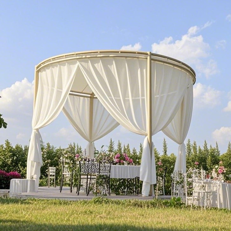Outdoor Circular Sunshade Canopy Garden Courtyard Sun Protection Landscaping Gazebo Villa Swan Tent Yard Campsite Homestay Tent
