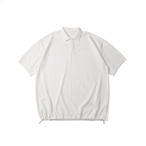 TRS Men's Clothing | 25SS COOLMAX Summer Cool Sensation Moisture-Wicking Polo Shirt Loose drawstring short-sleeve T-shirt for Men