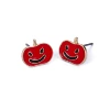 001-25. Red Pumpkin Stud Earrings