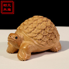 竜亀のお金のカメの木の彫刻のハンドルの工芸品は家庭の室内の装飾品を遊んで小さい贈り物を並べます。