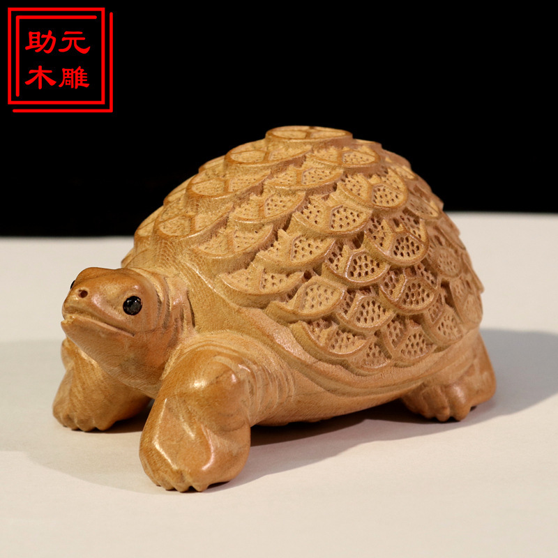 Dragon Turtle Money Turtle Wood Carving Handicap Handicraft Play Home Interior Decorations Small Gifts