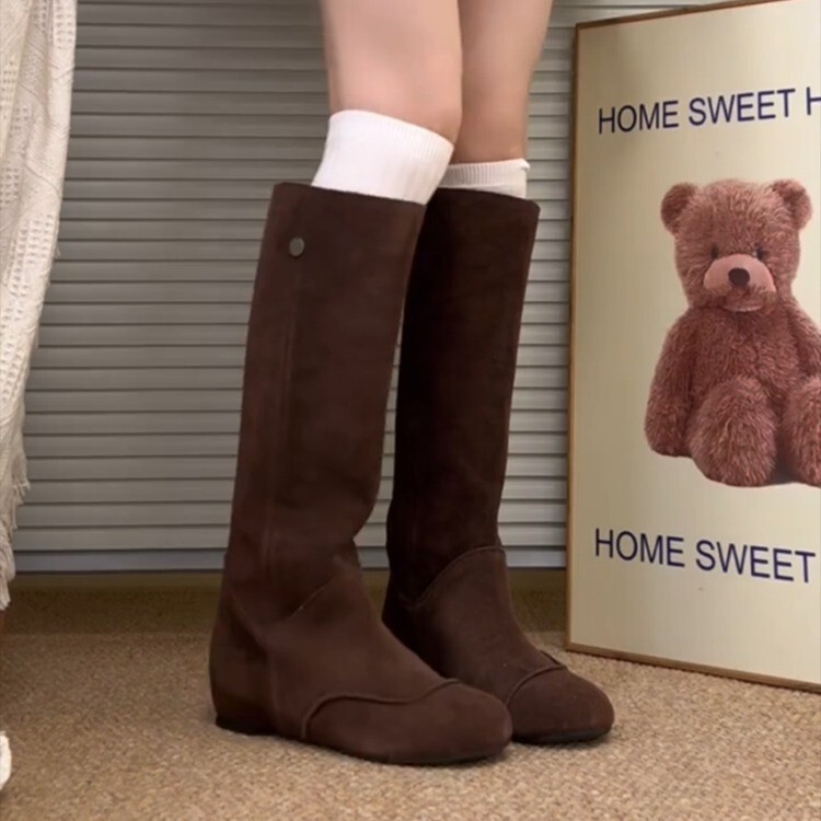 Over-The-Knee Boots for Women 2025 Autumn and Winter New Style Boots Low-Heeled Knight Boots Frosted Soft Leather Knee-High Boots