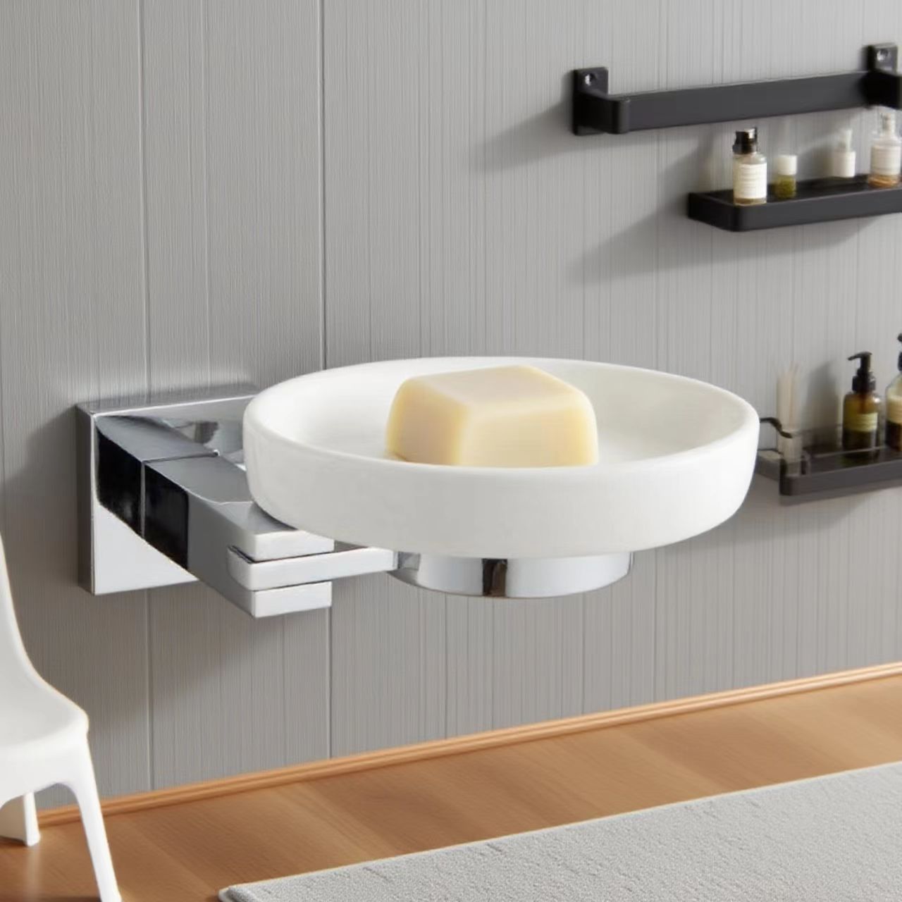 Fabricante directo de limpieza de seis piezas de colgantes de baño, estante de papel de aluminio, barra de toallas, estante de tazas