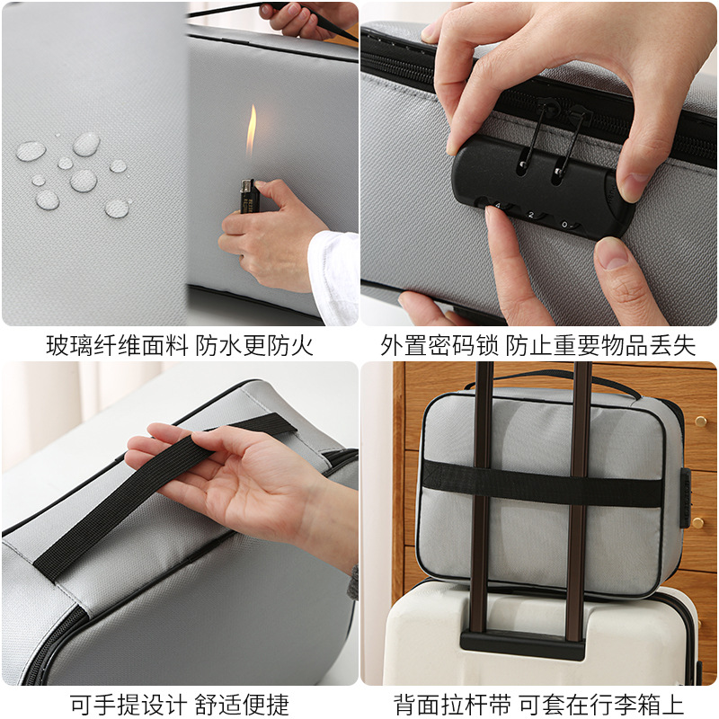 Certificado bolsa de almacenamiento a prueba de fuego impermeable importante documento organizador caja hogar residencia folleto pasaporte organizador bolsa a prueba de humedad titular de la tarjeta