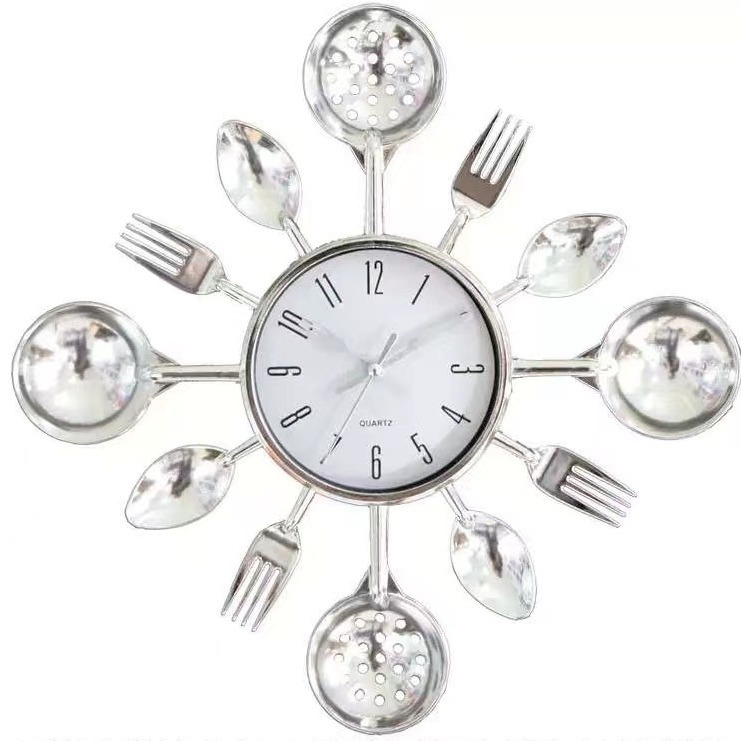 Reloj de pared de cocina decorativo y creativo - Artesanía de moda - Para cocina y sala de estar - Movimiento de cuarzo - Venta directa de fábrica